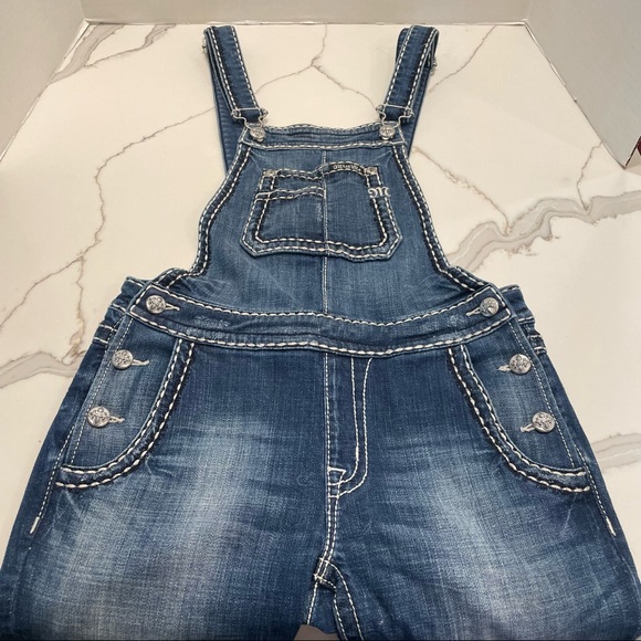 Miss Me Womens Size Small Cuffed Skinny Denim Overalls EUC - Picture 3 of 8
